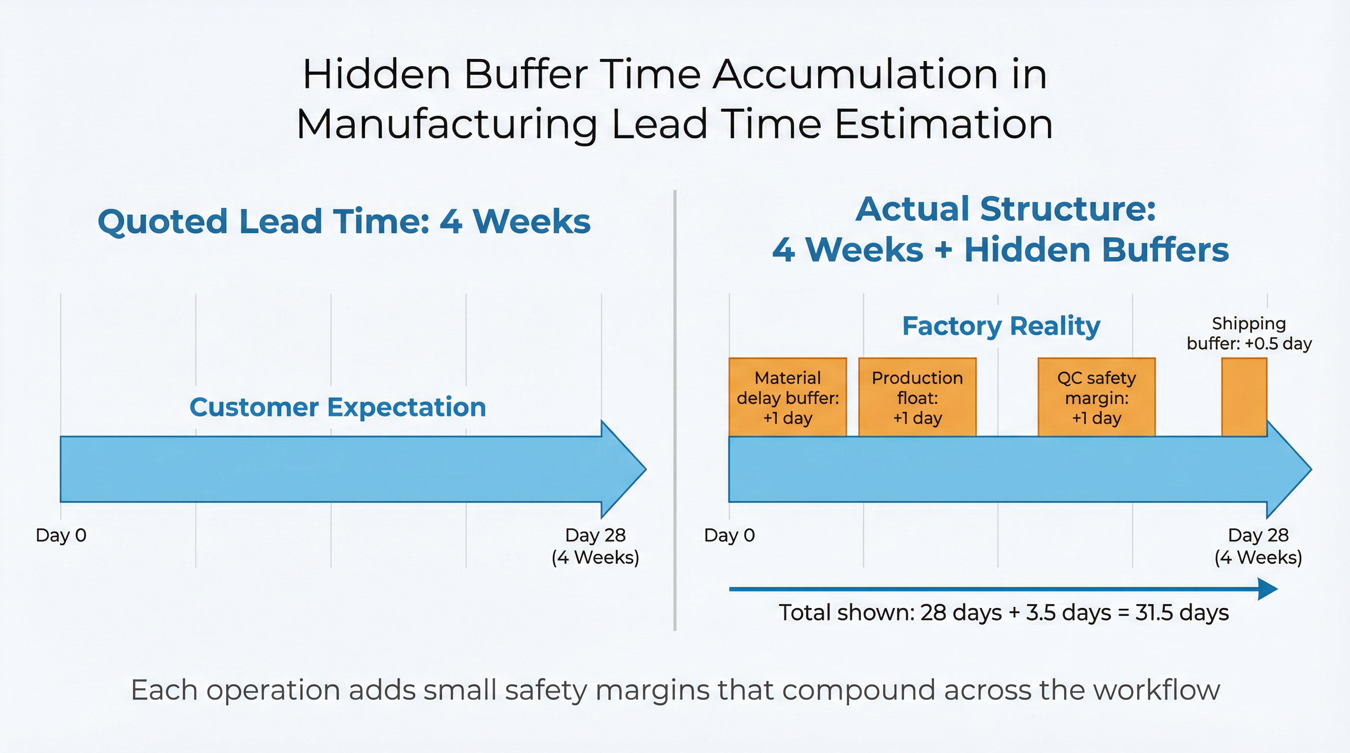 Why Factory Lead Times Always Run "4 Weeks Plus a Few Days"